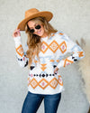 Audrey Aztec Sweater - White