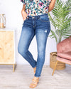 Gemma Mid Rise Super Skinny Jeans - Dark Wash