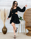 Nadia Textured Cutout Dress - Black