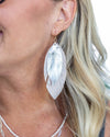 Cadence Feather Statement Earrings - Silver