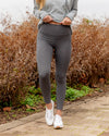 Elise Side Pocket High Waisted Leggings - Olive Grey