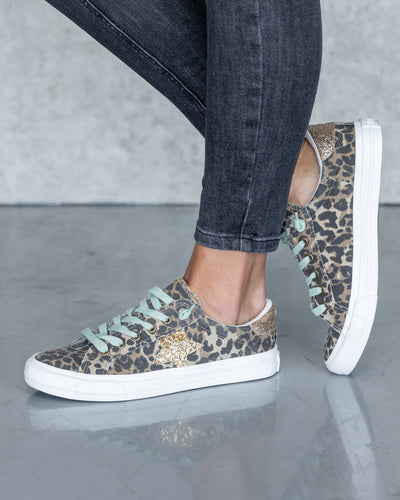 Aidan Lace Up Sneakers - Leopard