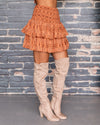 Brooklyn Ditsy Floral Smocked Skirt - Rust