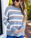 Frances Color Block Sweater - Grey Multi