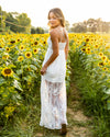 Lyndie Smocked Lace Maxi - Off White