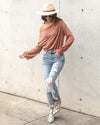 Sophia Boat Neck Bodysuit - Salmon