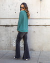 Maria V-Neck Blouse - Seafoam Green