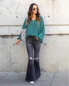 Maria V-Neck Blouse - Seafoam Green