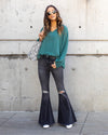 Maria V-Neck Blouse - Seafoam Green