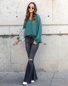 Maria V-Neck Blouse - Seafoam Green