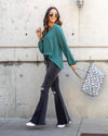 Maria V-Neck Blouse - Seafoam Green
