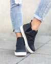 Macey Slip On Studded Sneakers - Charcoal