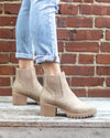 Sidney Slip On Boots - Taupe Suede