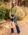 Nia Off Shoulder Ribbed Sweater - Olive