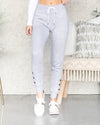Lilly Pocketed Drawstring Joggers - Heather Grey