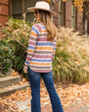 Devyn Color Block Top - Mauve Multi