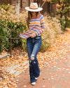 Devyn Color Block Top - Mauve Multi