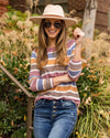 Devyn Color Block Top - Mauve Multi