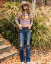 Devyn Color Block Top - Mauve Multi