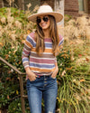 Devyn Color Block Top - Mauve Multi