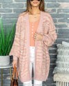 Kerri Popcorn Knit Cardigan - Mauve