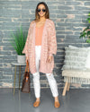 Kerri Popcorn Knit Cardigan - Mauve