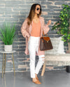 Kerri Popcorn Knit Cardigan - Mauve