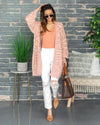 Kerri Popcorn Knit Cardigan - Mauve