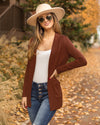 Nikki Pocketed Cardigan - Chestnut
