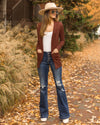 Nikki Pocketed Cardigan - Chestnut
