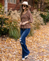 Carmen Smocked Ditsy Floral Top - Mocha