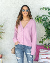 Carleigh Button Down Cardigan - Lavender Pink