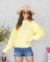 Raelynn Pleated Bubble Sleeve Sweater - Lemon