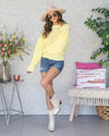 Raelynn Pleated Bubble Sleeve Sweater - Lemon