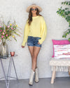 Raelynn Pleated Bubble Sleeve Sweater - Lemon