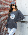 Bon Voyage Graphic Pullover - Charcoal