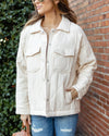 Fiona Quilted Button Down Pocket Jacket - Cream