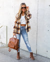 Jade Button Down Shacket - Mustard Multi
