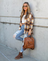 Jade Button Down Shacket - Mustard Multi