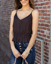 Nadia V-Neck Tank - Umber Brown
