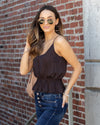 Nadia V-Neck Tank - Umber Brown