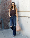 Nadia V-Neck Tank - Umber Brown