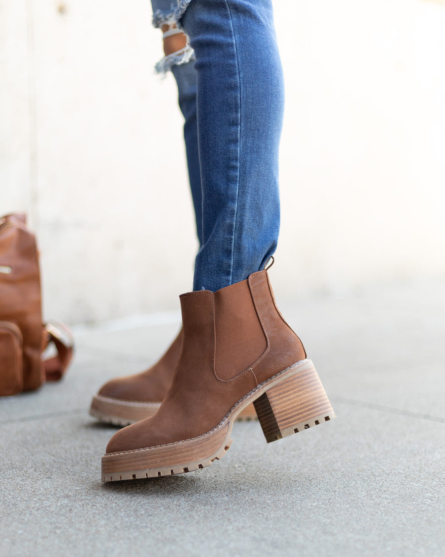 Robin Slip On Booties - Cognac