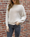 Luna Boat Neck Ribbed Sweater - Tan