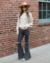 Luna Boat Neck Ribbed Sweater - Tan