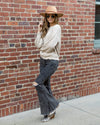 Luna Boat Neck Ribbed Sweater - Tan