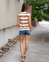 Ada Striped Knit Tank - Cream