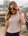 Alicia Cap Sleeve Cropped Top - Mauve