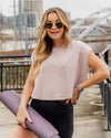 Alicia Cap Sleeve Cropped Top - Mauve