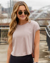 Alicia Cap Sleeve Cropped Top - Mauve